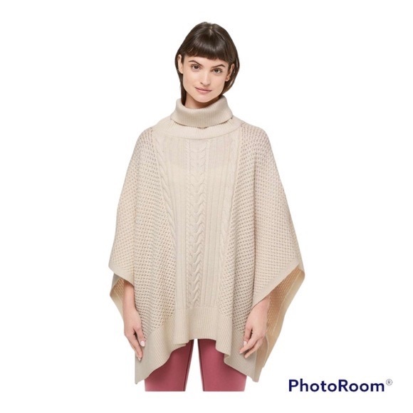 LULULEMON Rolling in the Warmth Poncho Merino Wool Turtleneck Angel Wing OSFA - Picture 1 of 5